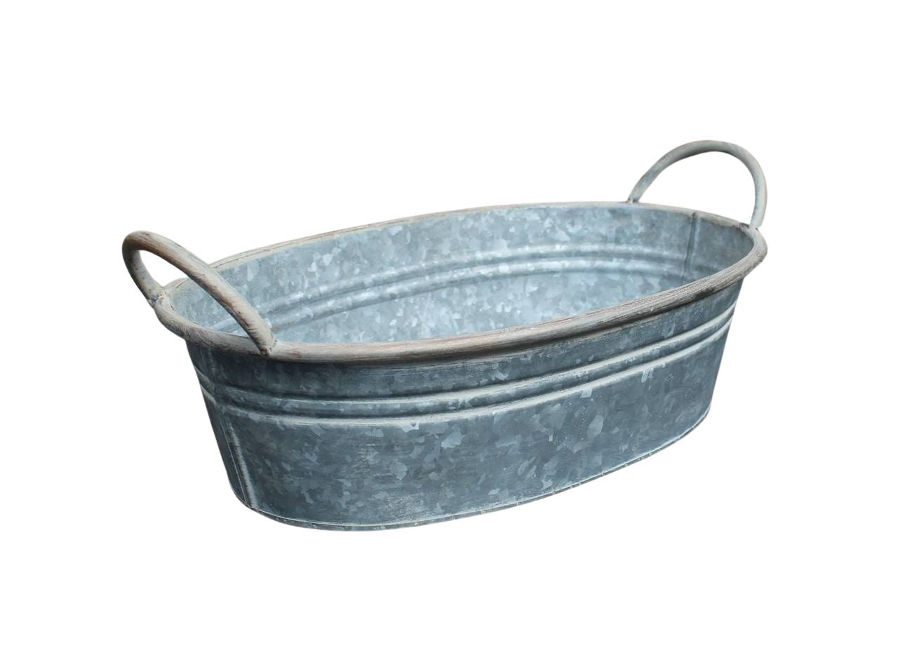 Pflanzschale oval mit Griffen Landhaus 37cm