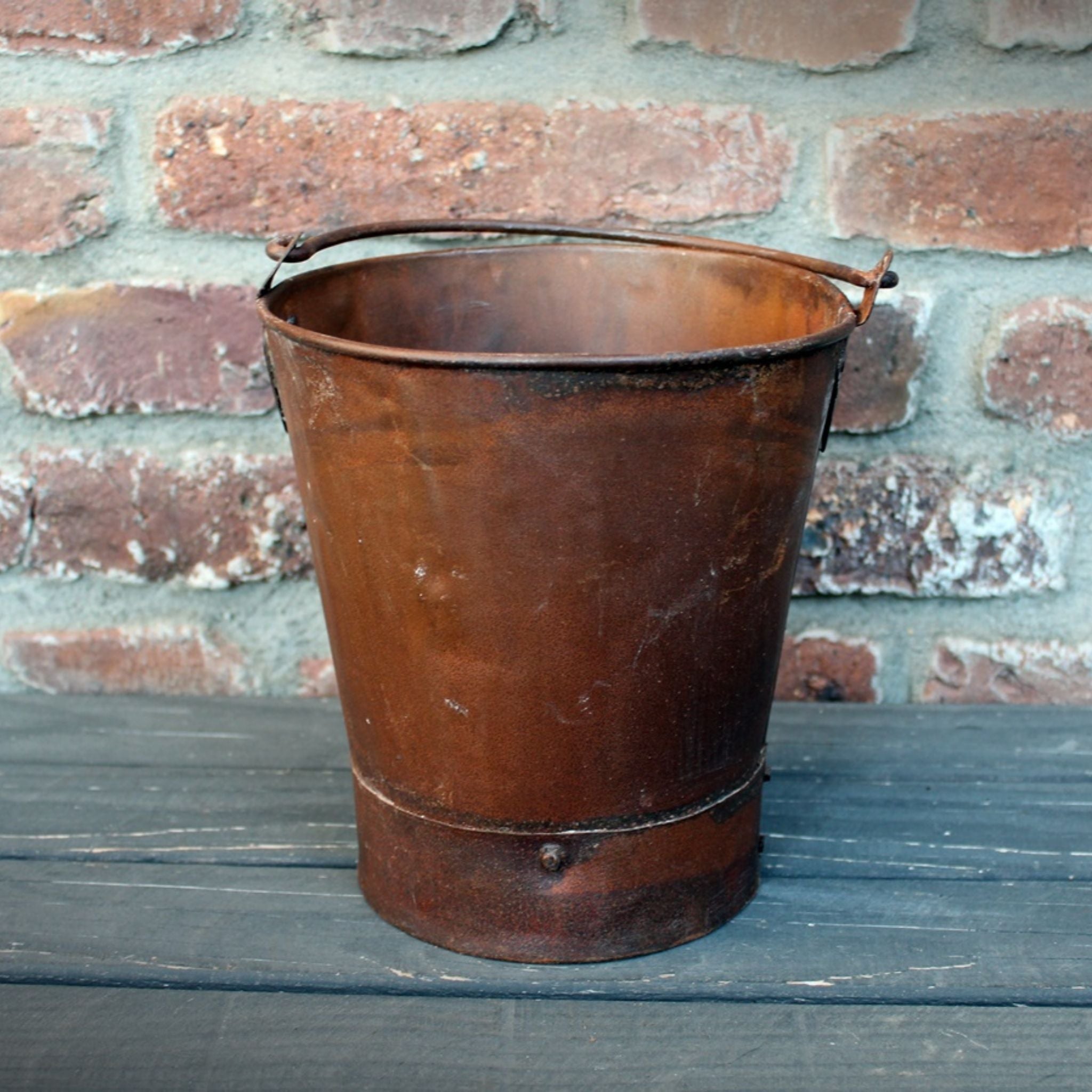 Gweny's Rostiger Deko-Eimer aus Eisen, Vintage Kübel klein (Höhe 30 cm)