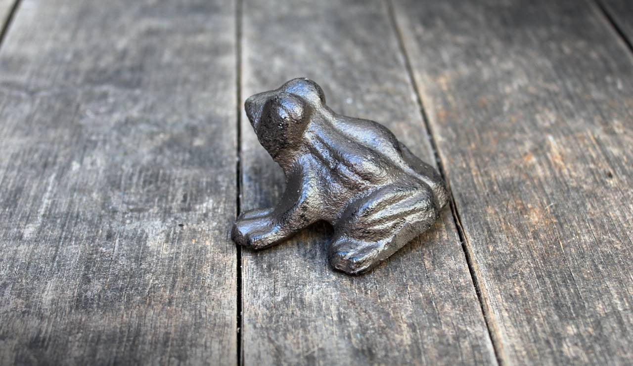 Gartenfigur Frosch Gusseisen Mini