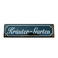 Emaille Schild Kräutergarten Dunkelgrün Weiß 30 cm
