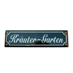 Emaille Schild Kräutergarten Dunkelgrün Weiß 30 cm