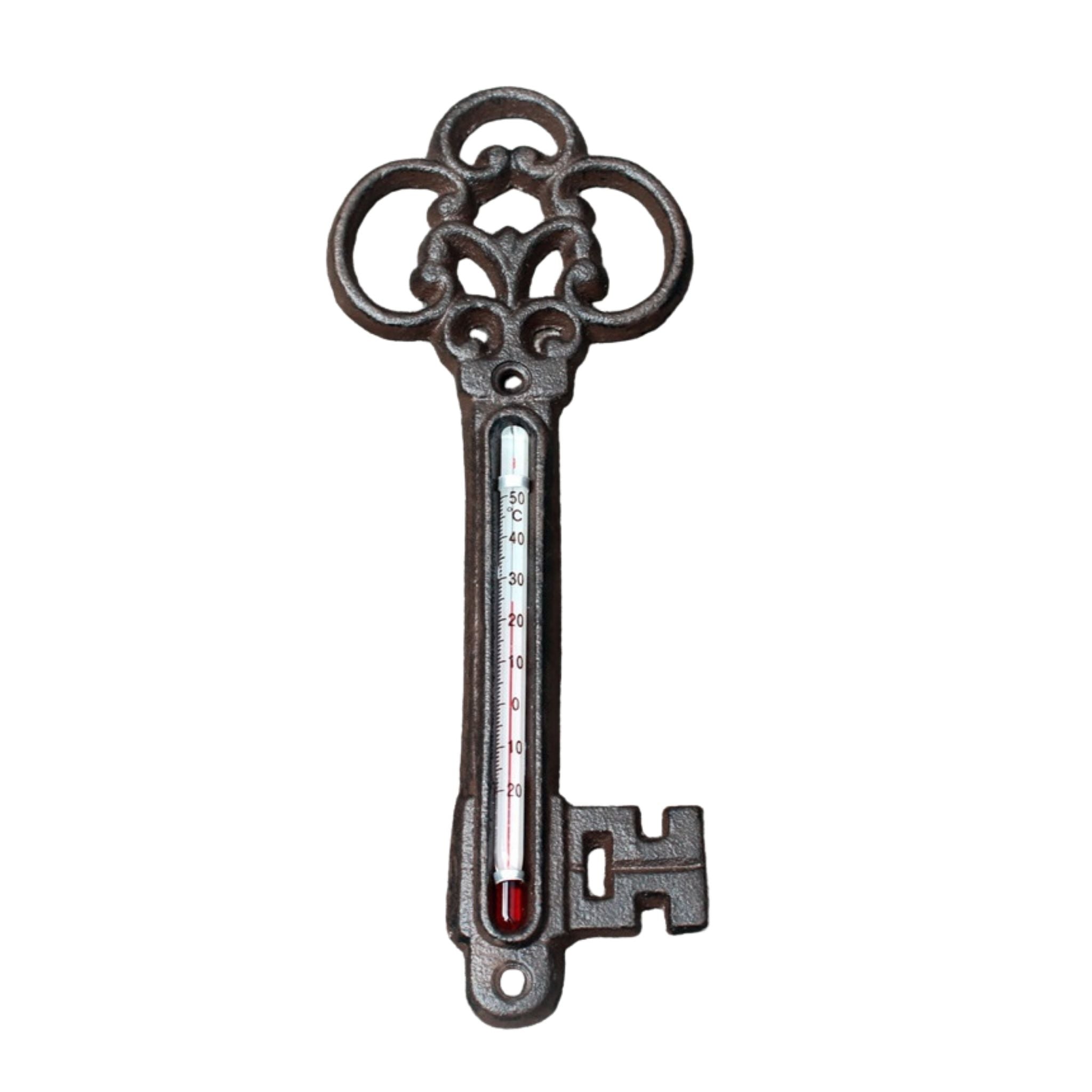 Garten Thermometer Schlüssel Gusseisen Landhausstil H21cm