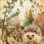 20 Servietten Herbst Igel Tischdeko Landhausstil  33x33cm