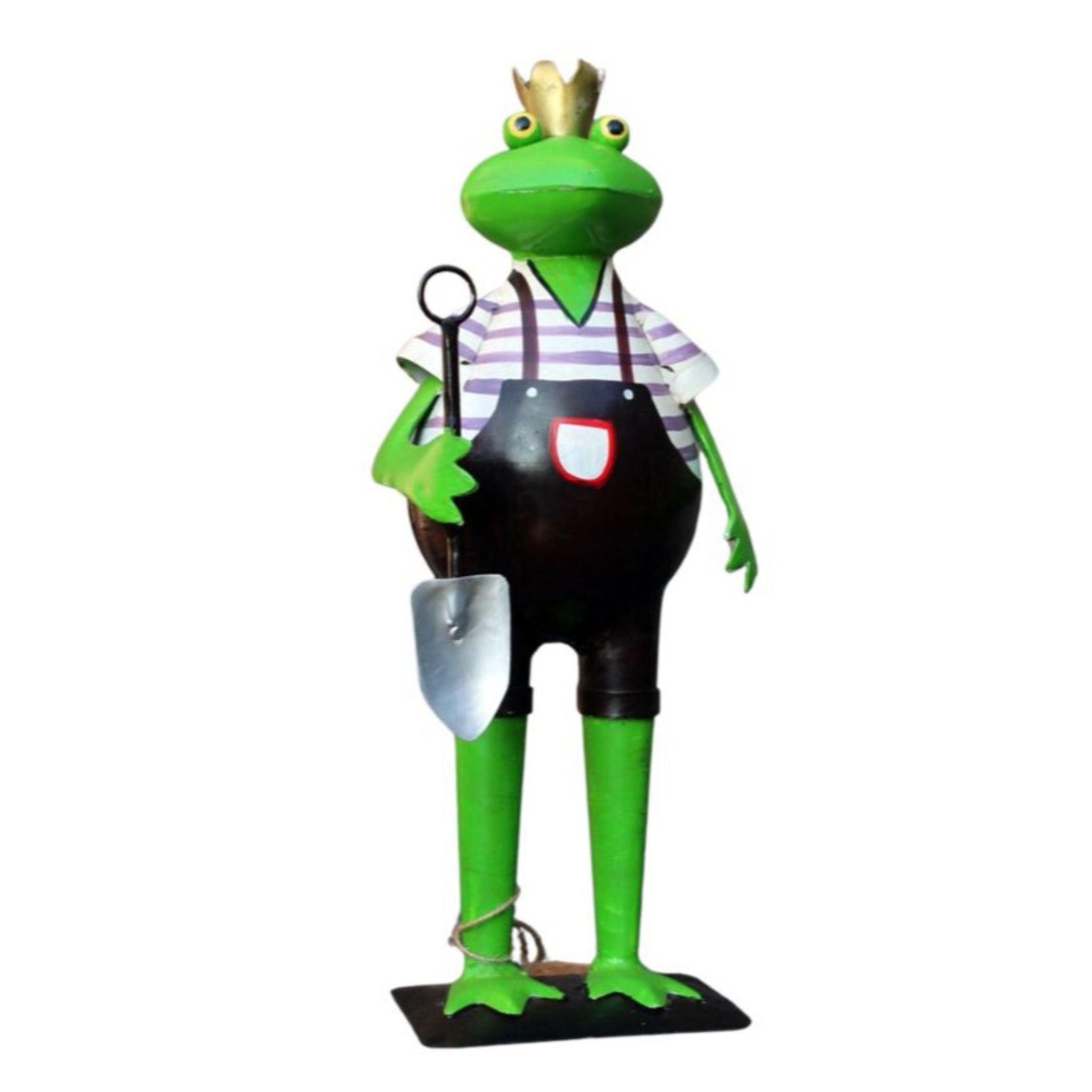 Gartenfigur Frosch Gärtner mit Spaten