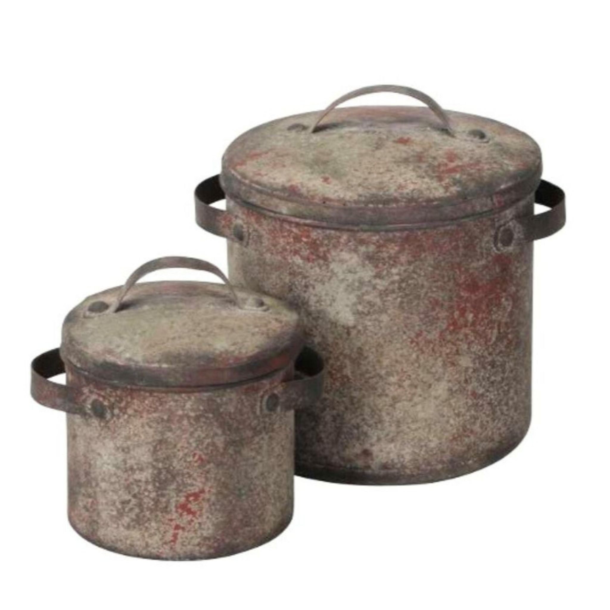 Deko Topf Set Metall mit Deckel