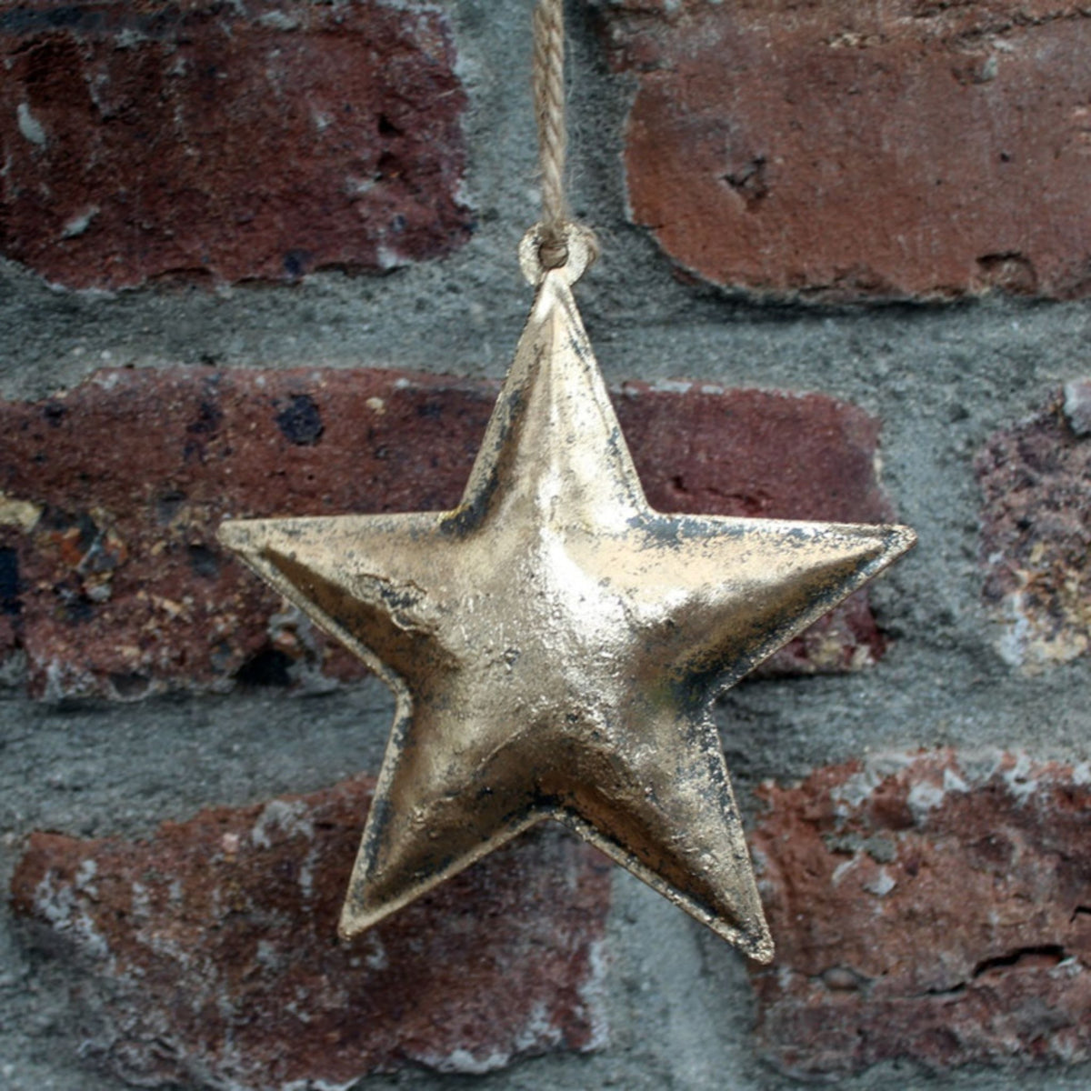 Metallstern gold Shabby Chic zum Aufhängen 12 cm