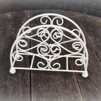 Serviettenhalter Shabby Weiß Metall Rustikal