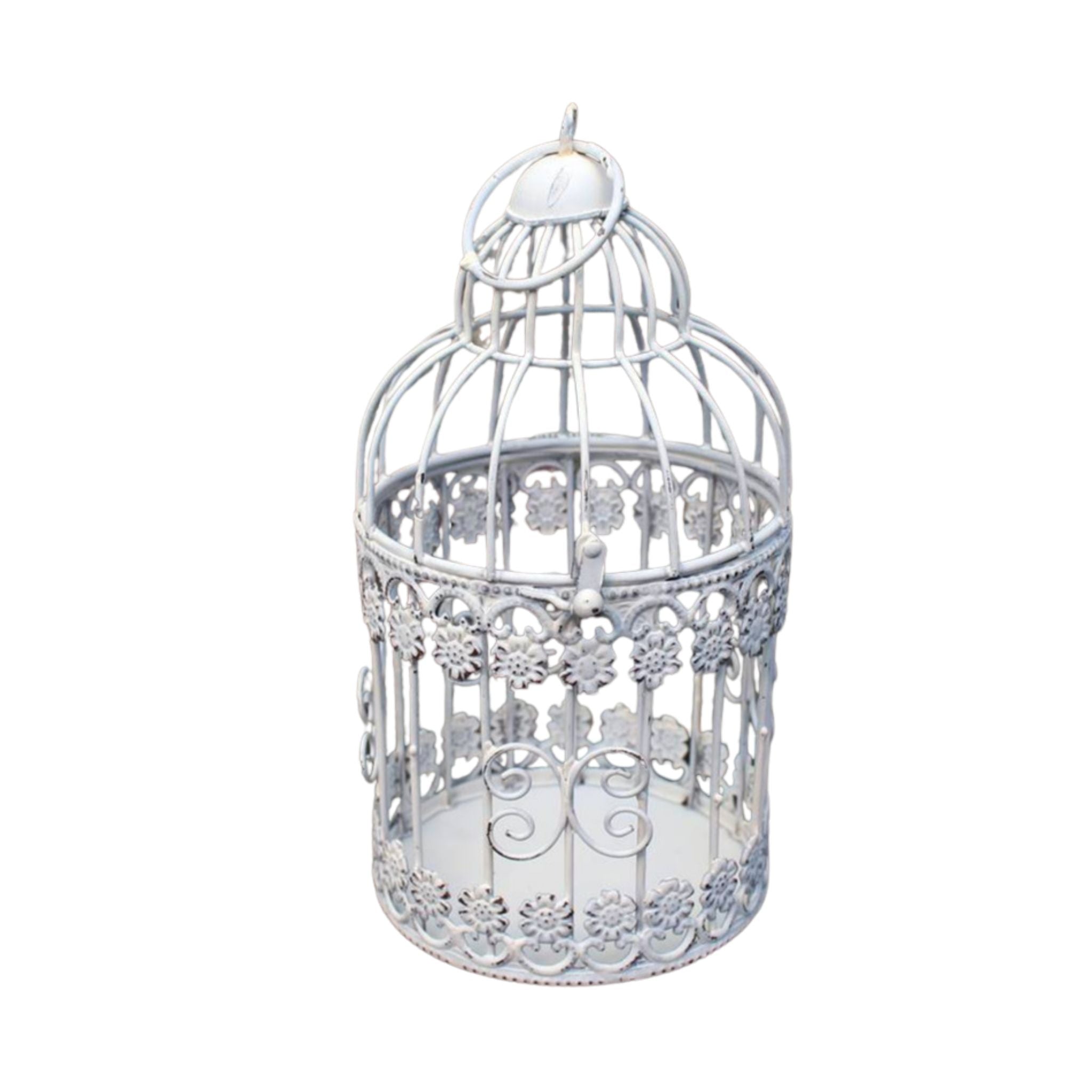 Dekokäfig Shabby Chic Weiß Vintage Landhausstil Dekoration Tischdeko
