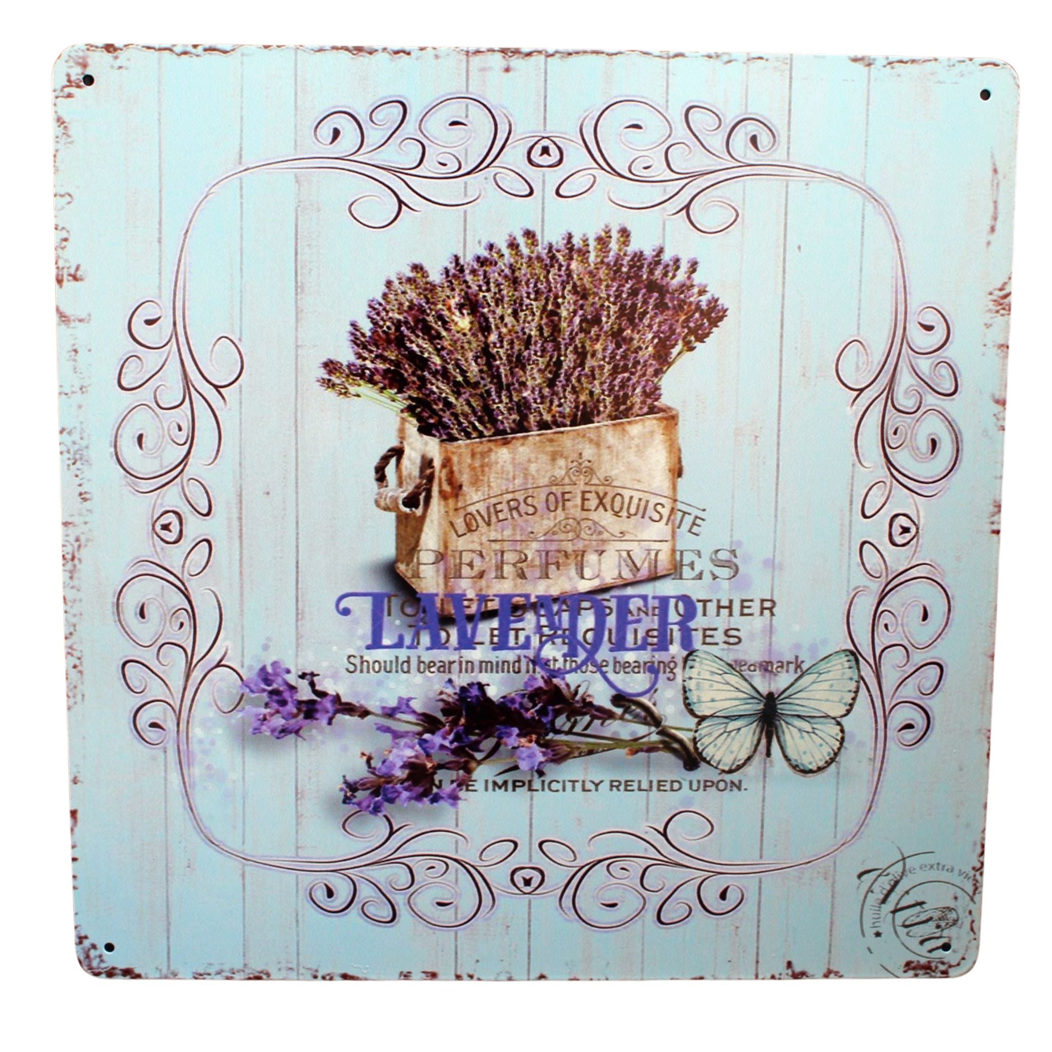 Shabby Blechschild Lavendel 30x30cm
