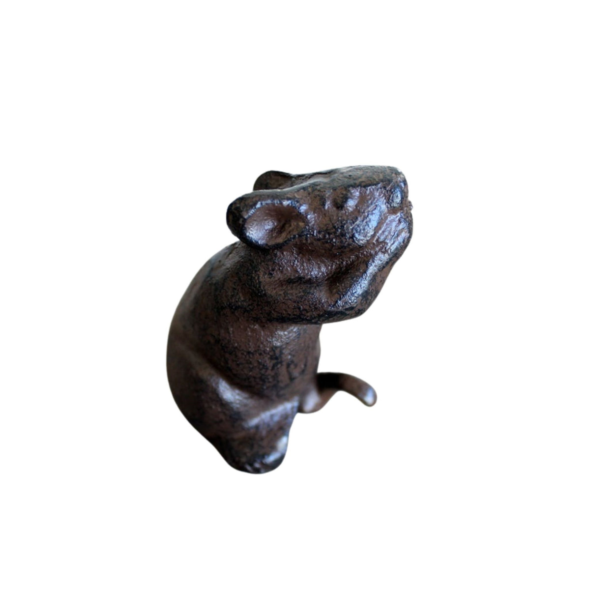 Gartenfigur Maus sitzend Gusseisen