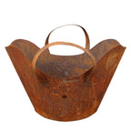 Rost Pflanztasche Dekokorb mit Blüten 42 cm