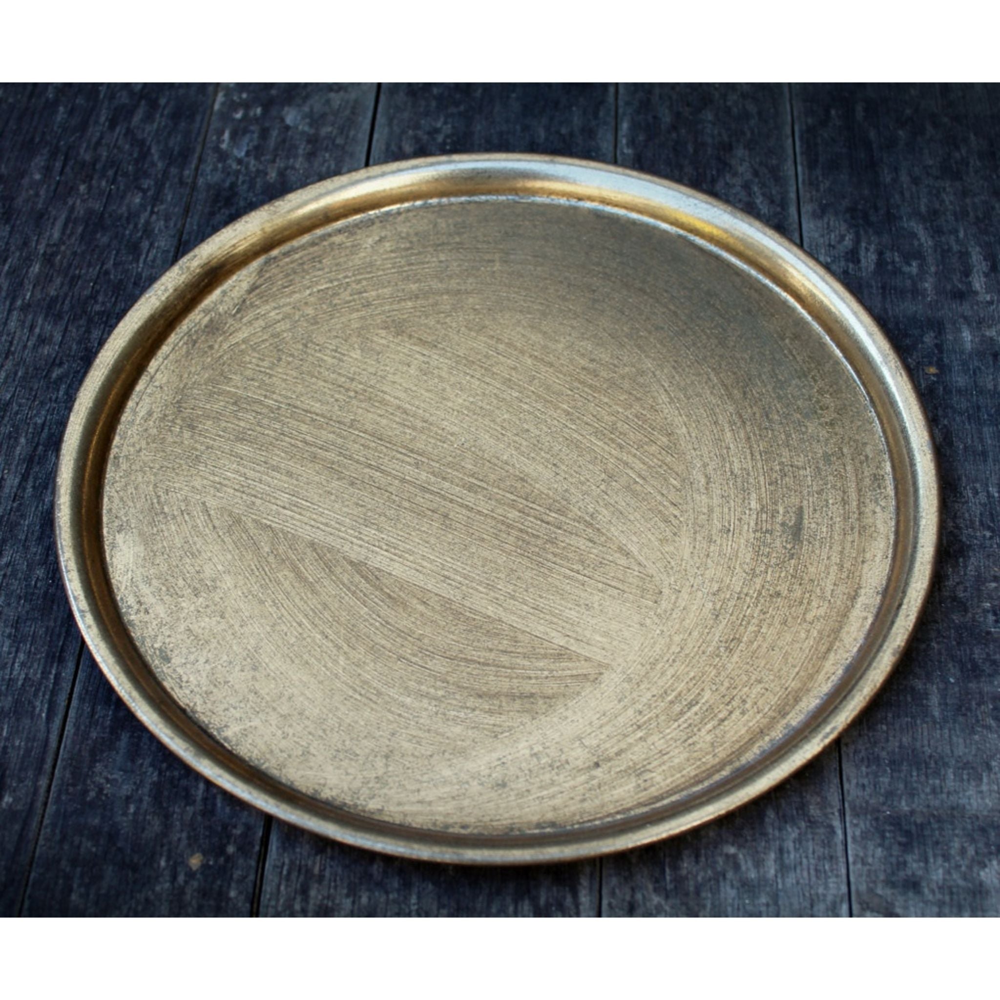 Untersetzer Tablett gold D25cm Kerzenteller Nostalgie