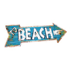 Shabby Blechschild Beach maritim 50 x 19 cm