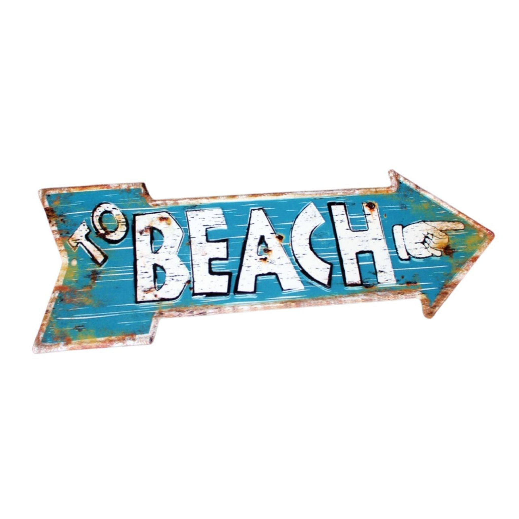 Shabby Blechschild Beach maritim 50 x 19 cm