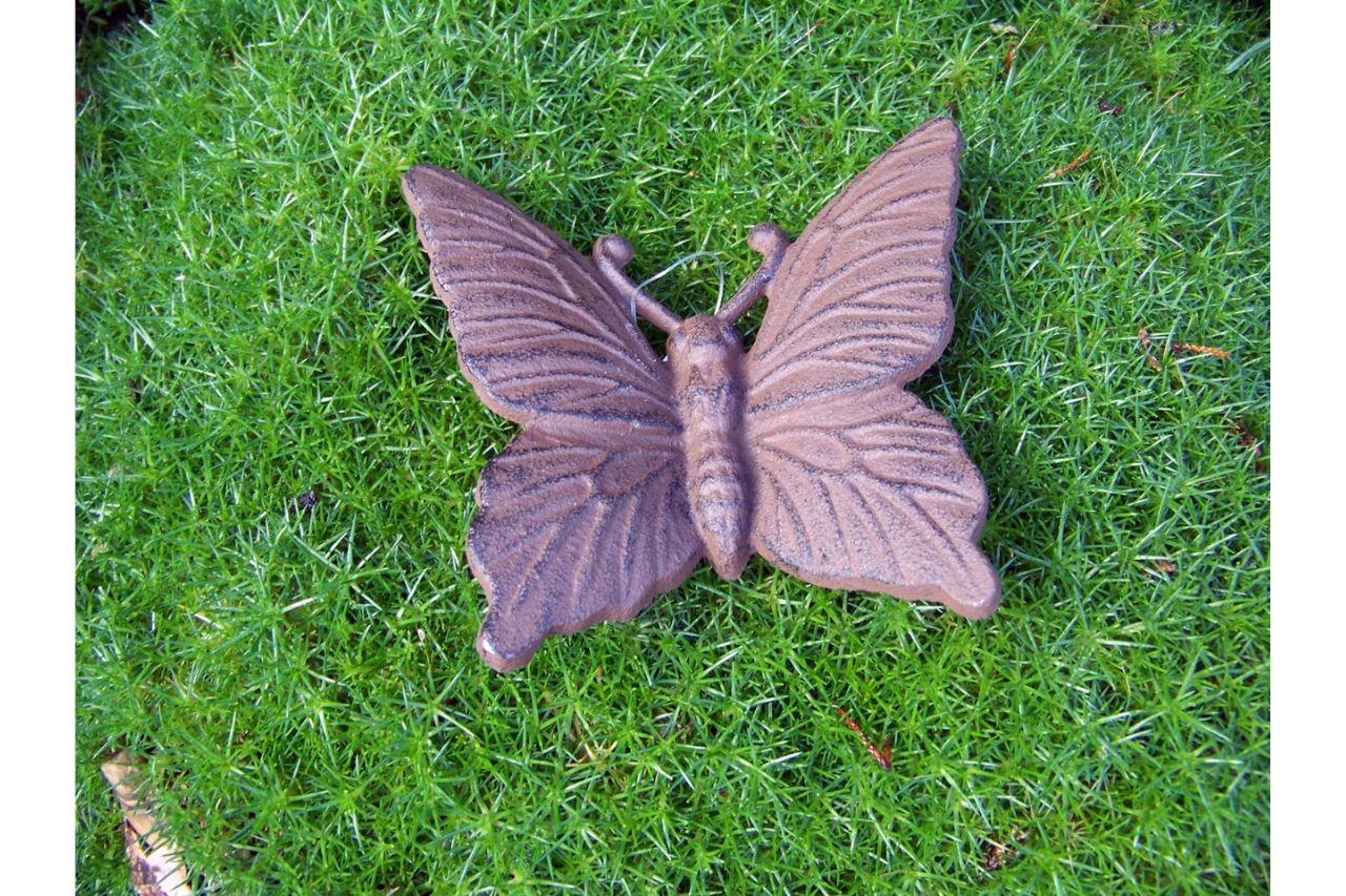 Gartenfigur Schmetterling Gusseisen