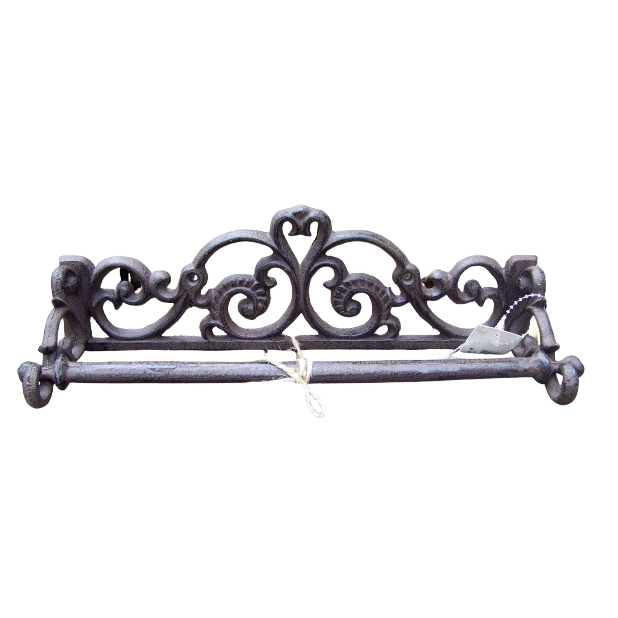 Wand Küchenrollenhalter antikbraun Gusseisen Landhausstil