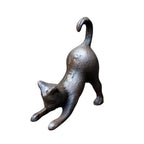 Dekofigur Katze Gusseisen Antikbraun Nostalgie 11cm