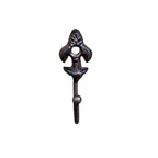 Mini-Wandhaken „Französische Lilie“ – Gusseisen, antikbraun