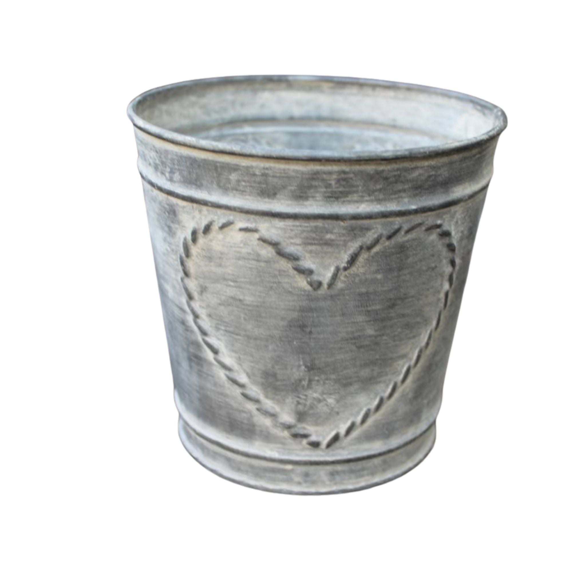 Blumentopf Metall Zink Herz Landhaus-Stil 11,5cm
