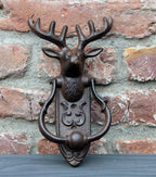 Türklopfer Hirsch Antikbraun Gusseisen Landhausstil H22 cm