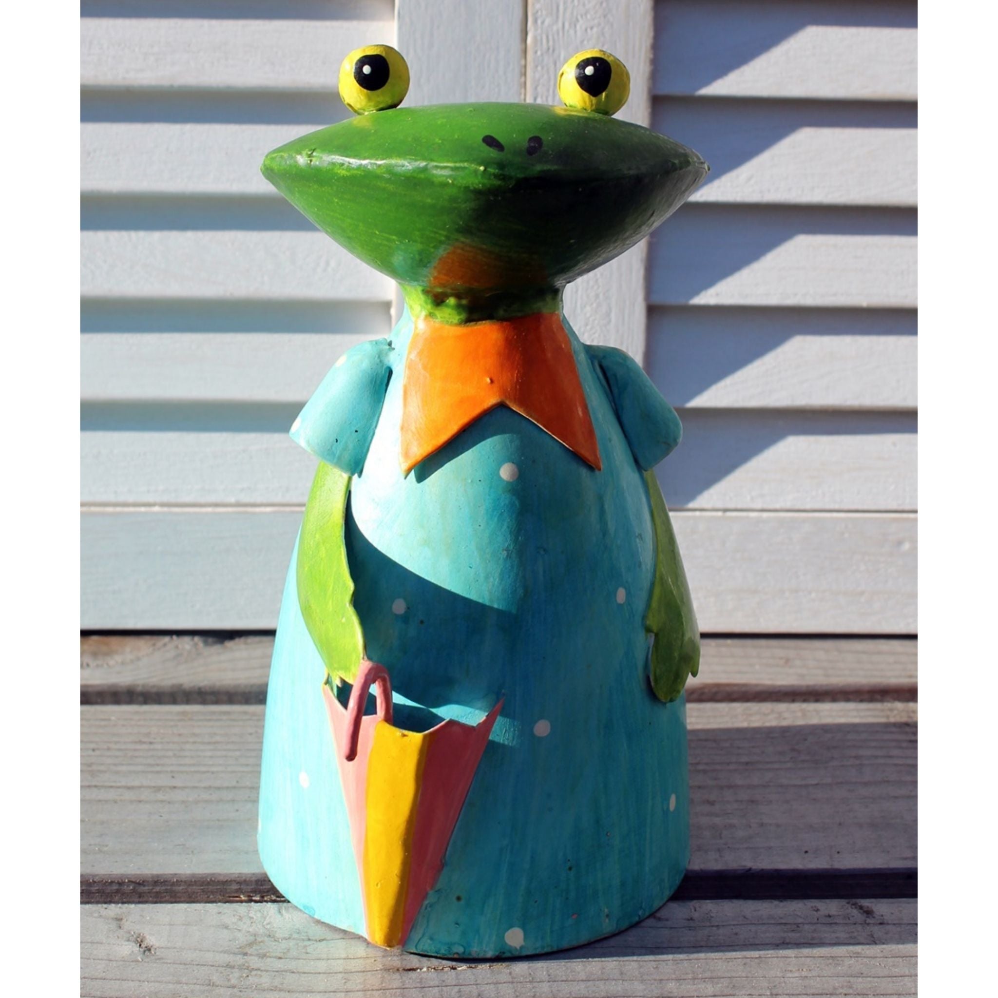 Zaunhocker Frau Frosch Schirm