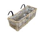 Balkonkasten Rattan grau Landhaus L46cm