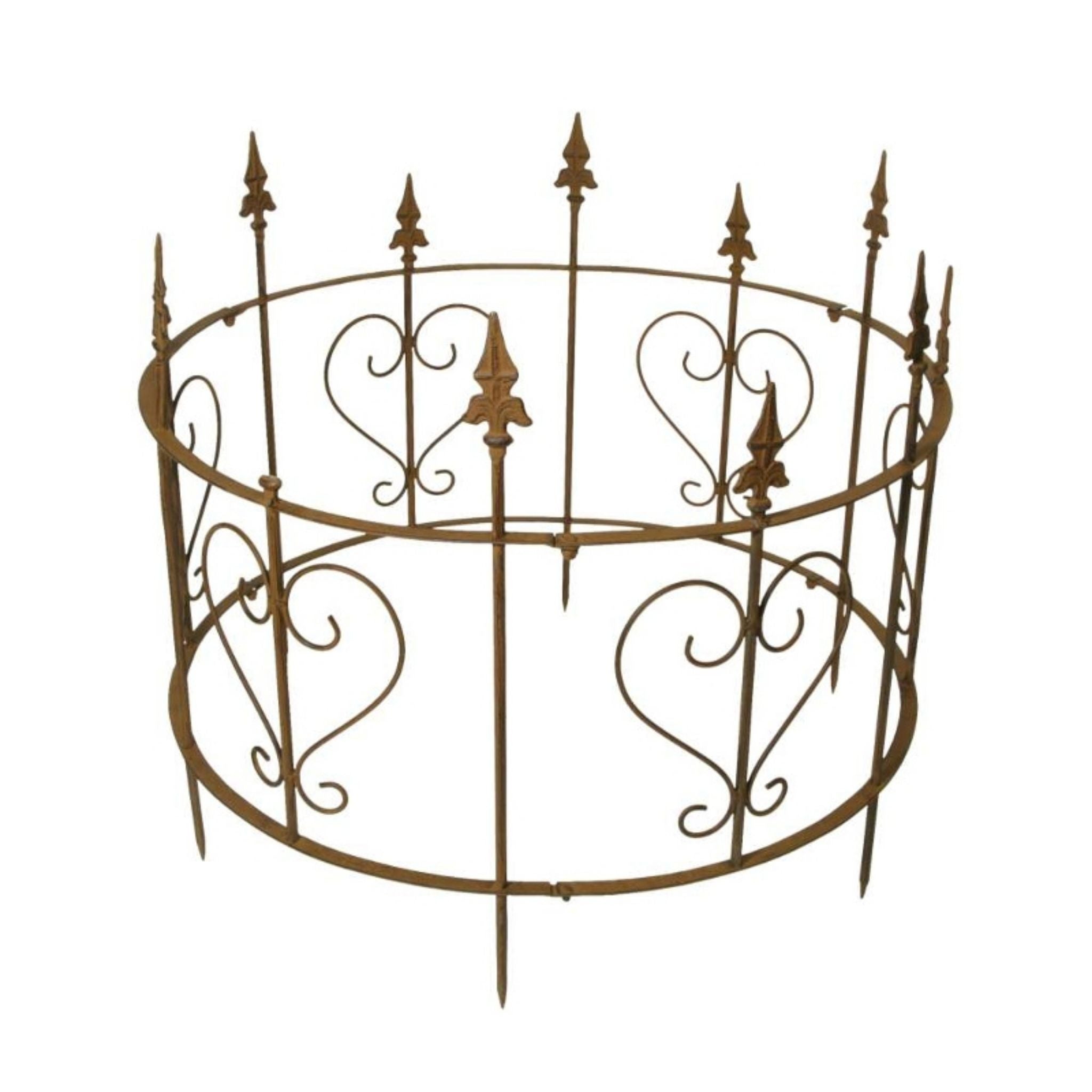 Rankgitter rund Edelrost mit Lilien 77x65 cm (3-teilig)