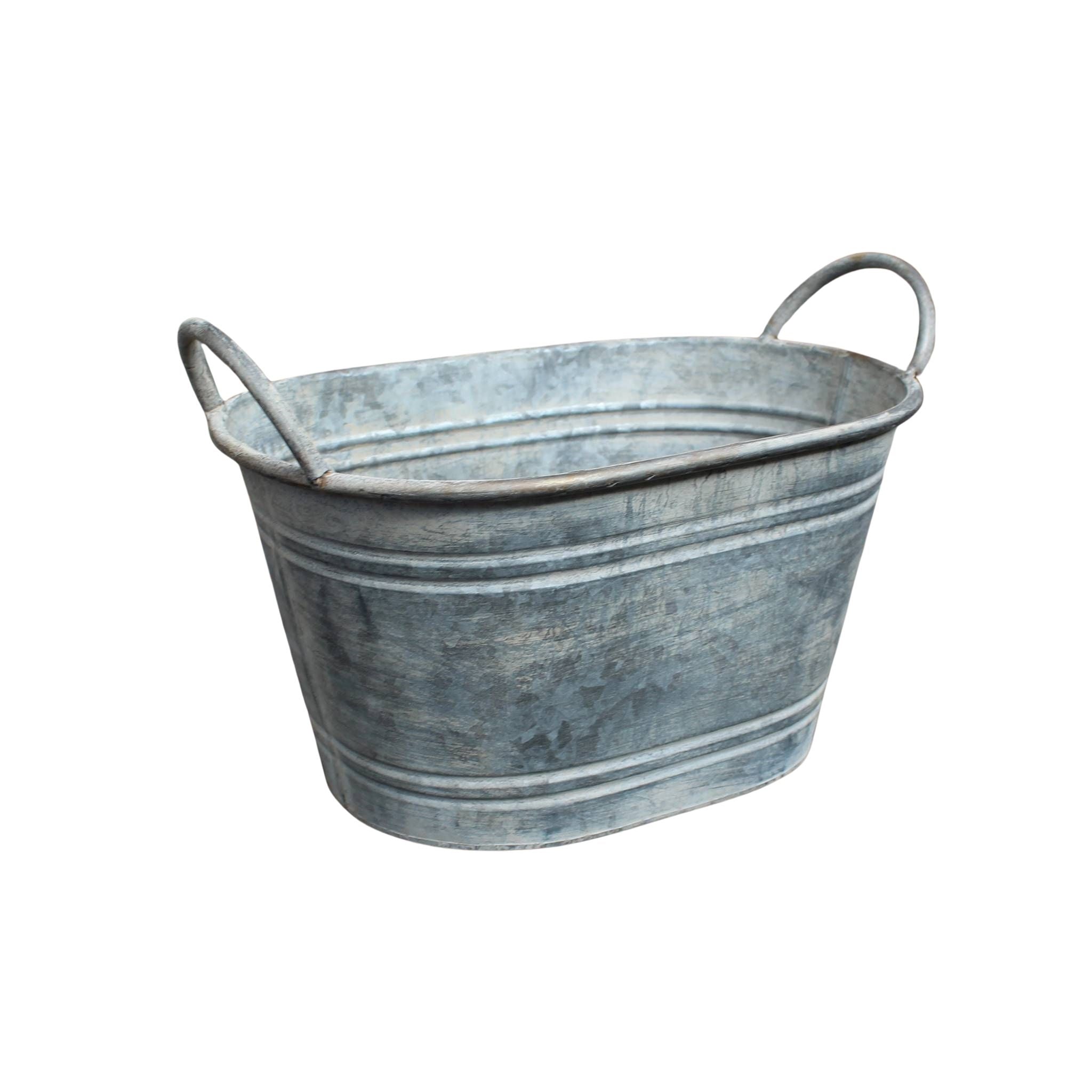 Pflanzkübel zink oval Landhausstil L36cm