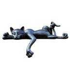Dekofigur Katze schlafend Vintage-Anthrazit 36 cm