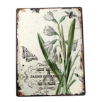 Shabby Blechschild Botanischer Garten Blumen Schmetterling