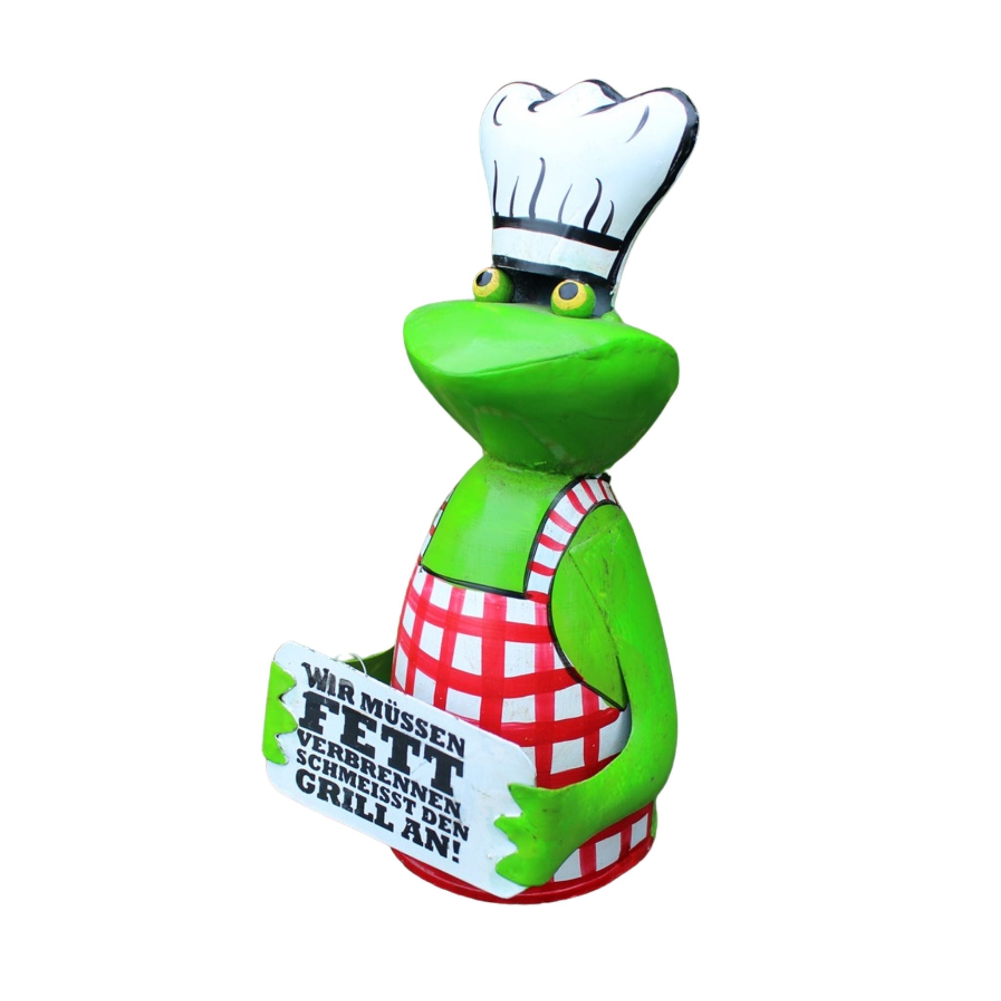 Zaunhocker Frosch Grill rot/weiß