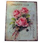 Blechschild Rosen Shabby Vintage Postkartenstil Nostalgie