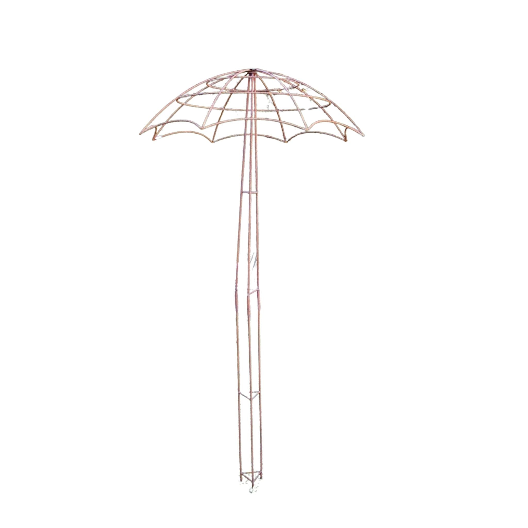 Rankhilfe „Schirm“ aus Eisen mit Edelrost – 220 cm