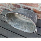Zink Pflanzkübel oval mit Griffen Vintage 35cm