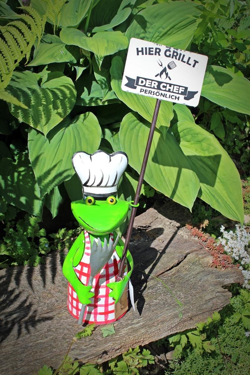 Zaunhocker Frosch Chef grillt