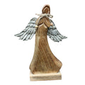 Engelfigur Holz auf Sockel Weihnachtsfigur H26cm