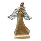 Engelfigur Holz auf Sockel Weihnachtsfigur H26cm