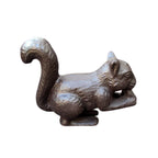 Gusseisen Eichhörnchen Gartenfigur Antikbraun Landhaus 13,5 cm