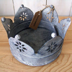 Krone Kerzenhalter Metall Shabby Chic 18cm