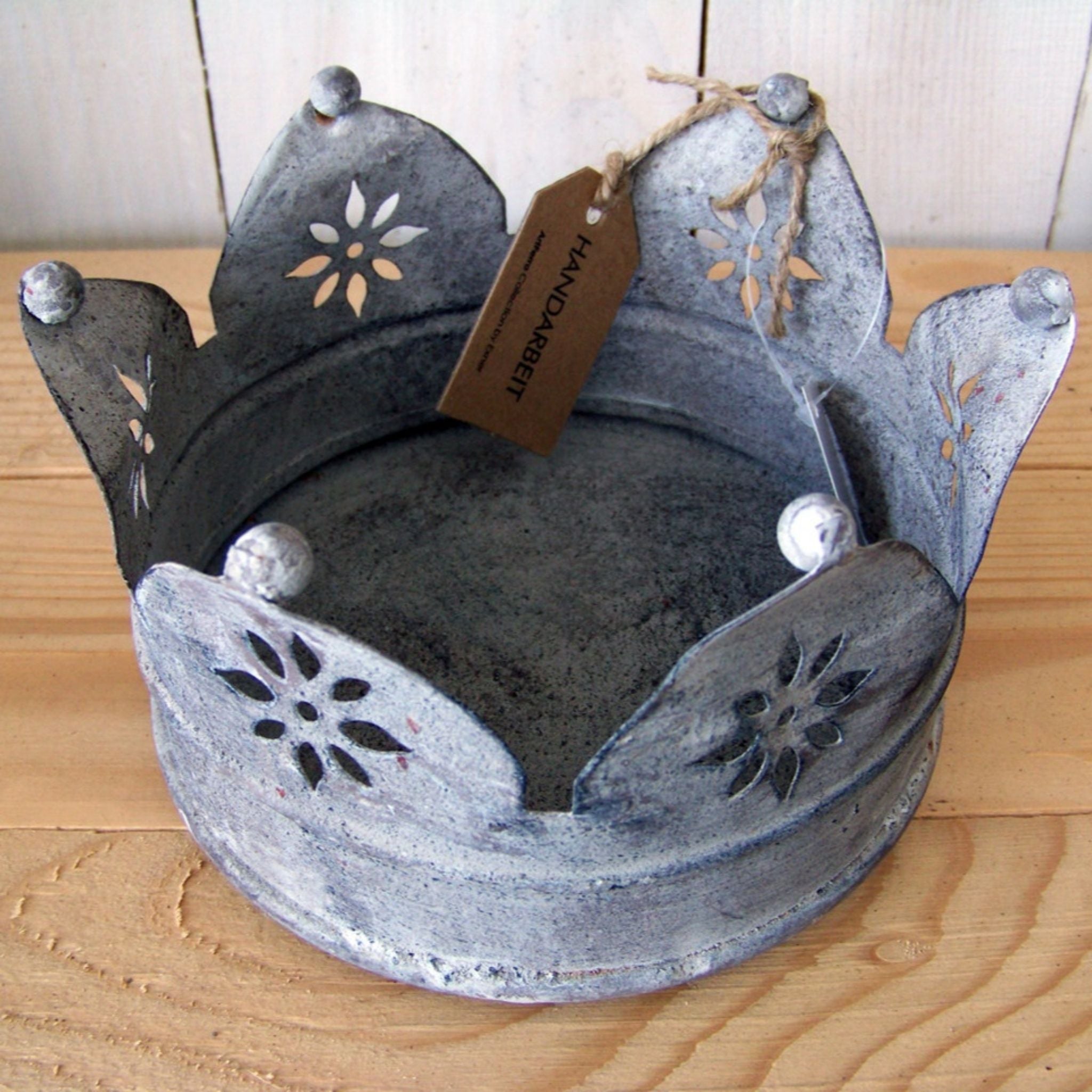 Krone Kerzenhalter Metall Shabby Chic 18cm