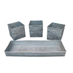 Zink Pflanztopf Set Rosen-Relief 3er Set Landhaus 37 cm