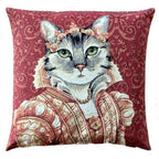 Gobelin Kissen Herzogin Katze Zierkissen 45x45cm