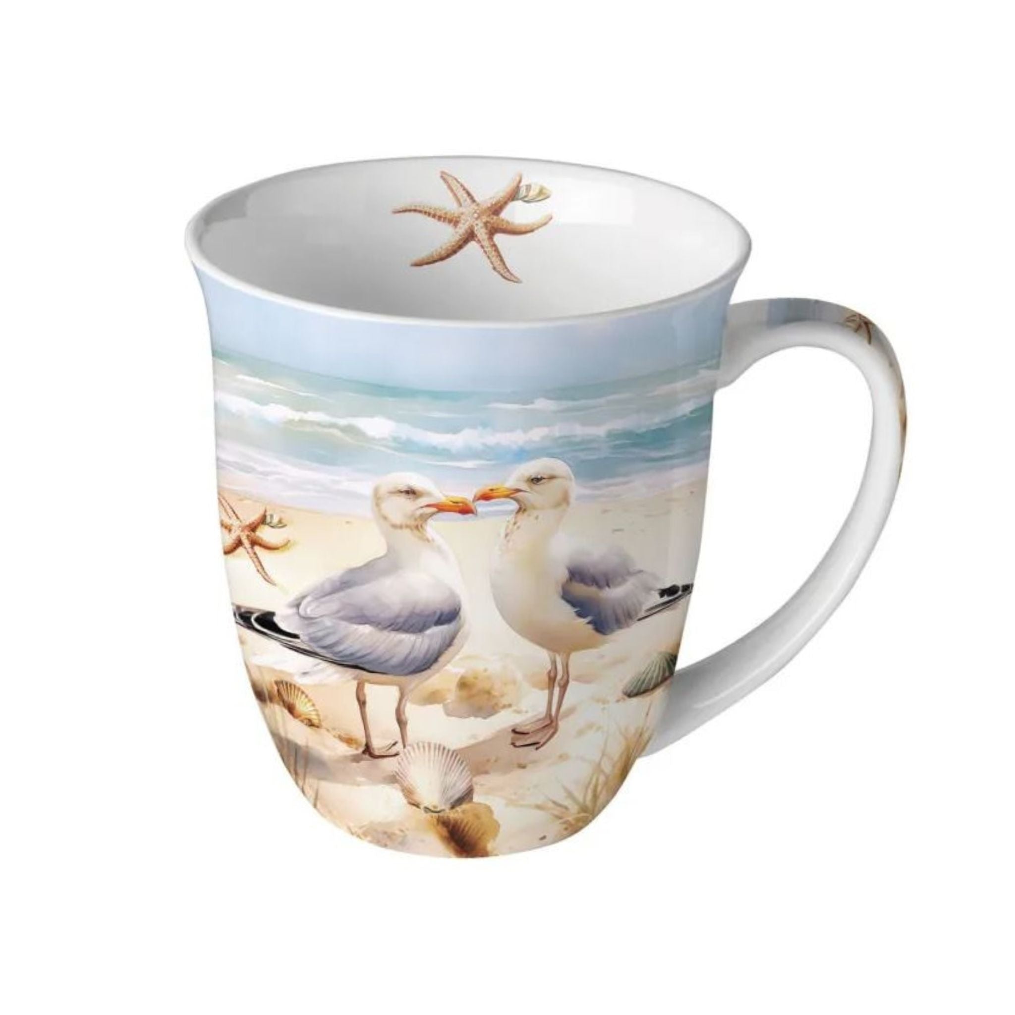 Porzellan Tasse Möwenpaar am Strand Maritim 0,4L