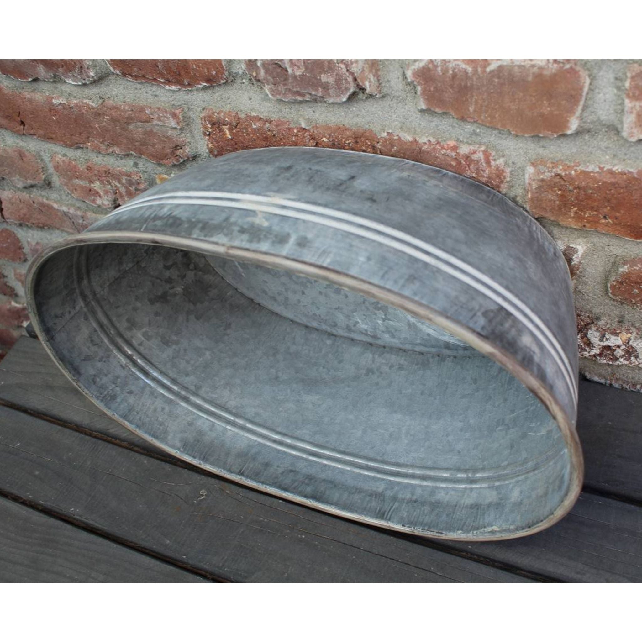 Zink Pflanzkübel bauchig Vintage Pflanzschale L44cm