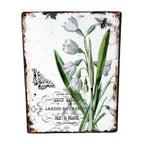 Shabby Blechschild Botanischer Garten Blumen Schmetterling