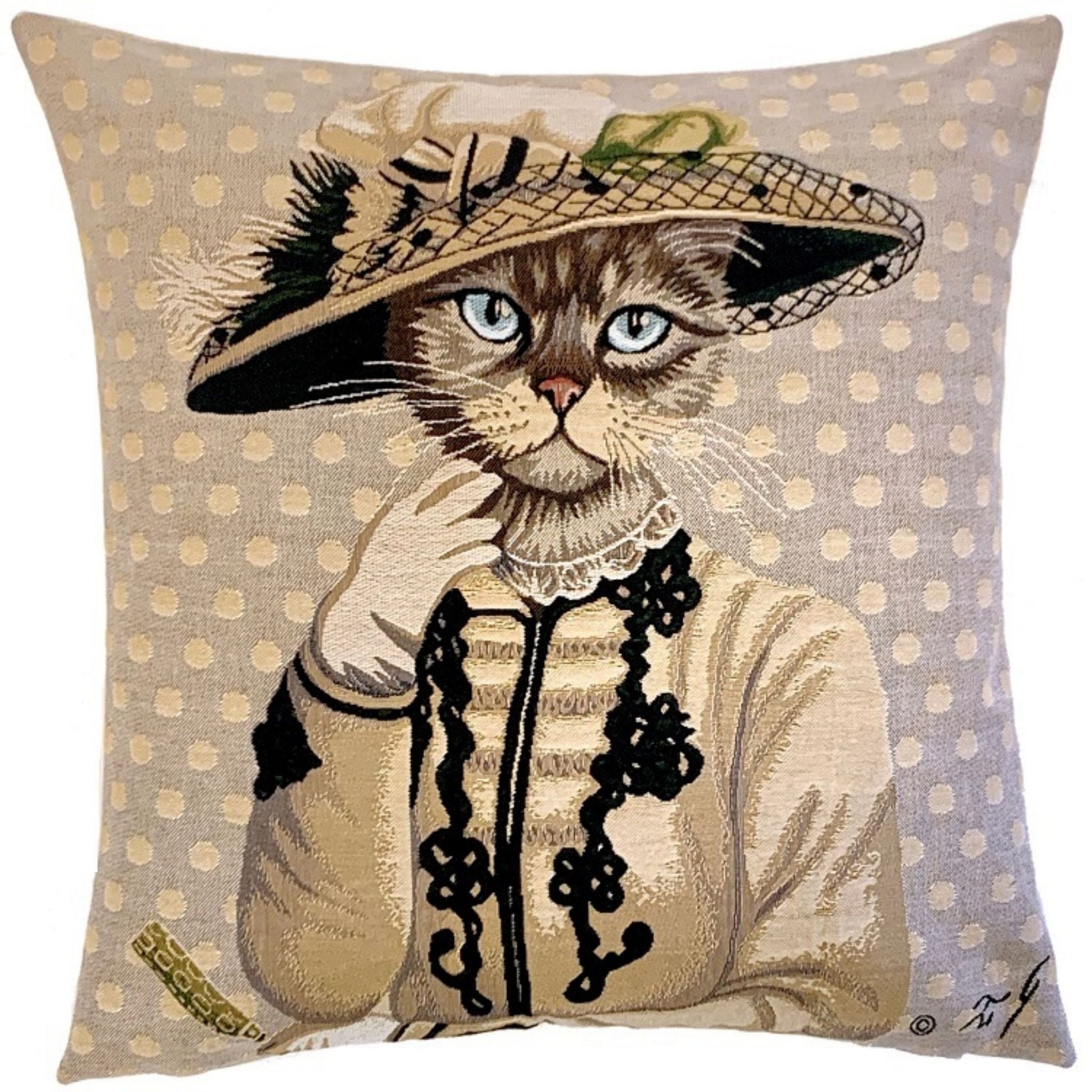 Gobelin Kissen Lady Audrey Sofakissen Zierkissen Katze