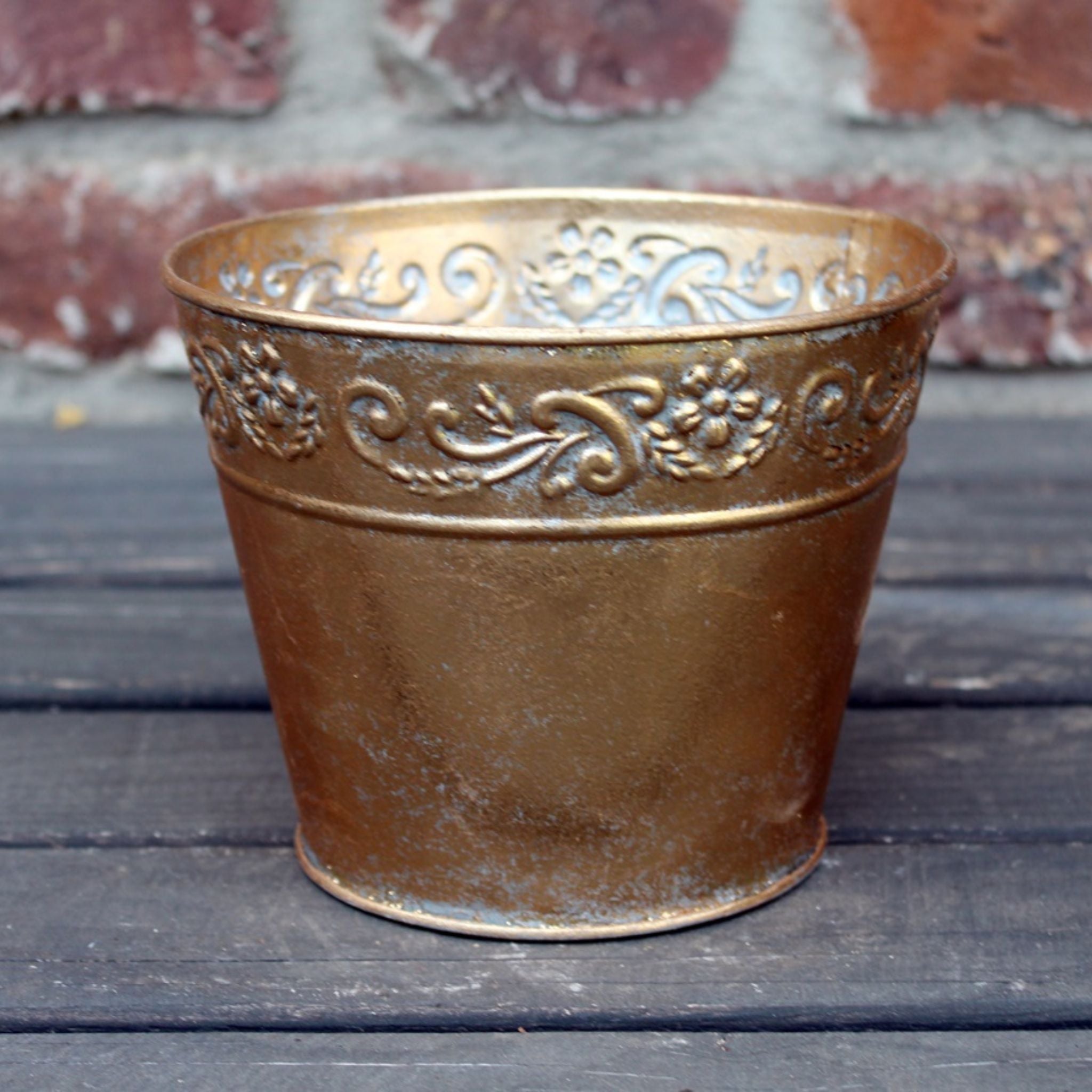 Blumentopf Ornament gold M
