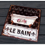 Shabby Blechschild Badewanne Antikstil Bad Retro Le Bain