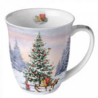 Porzellan Tasse Waldweihnacht Tiere Winter 0,4L