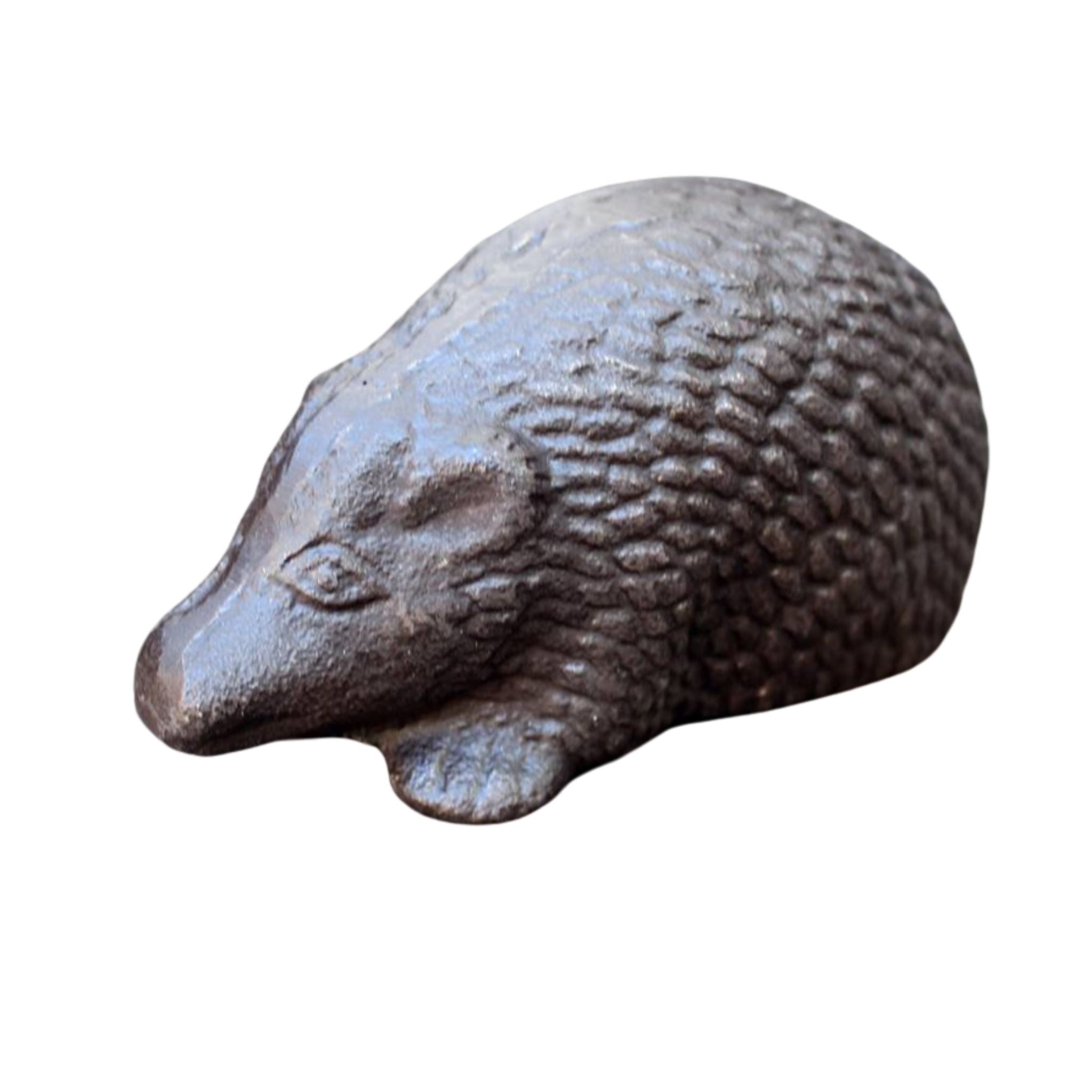 Gusseisen Igel Gartenfigur Antikbraun Landhausstil 13cm